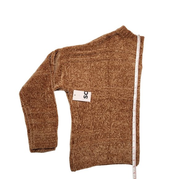 NEW SO V-Neck Cropped Gold Chenille Dropped Shoulder Sweater Size XXL - Picture 13 of 14